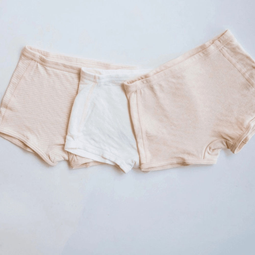 Angel Dept, daily, underware,kidsware Angel Dept Organic Cotton Kids  Underwear White Boxer Briefs  - Girl