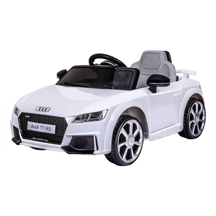 BoPeep Ride On Car Audi Ride-On Car with Remote Control and Electric Motor-White 12V