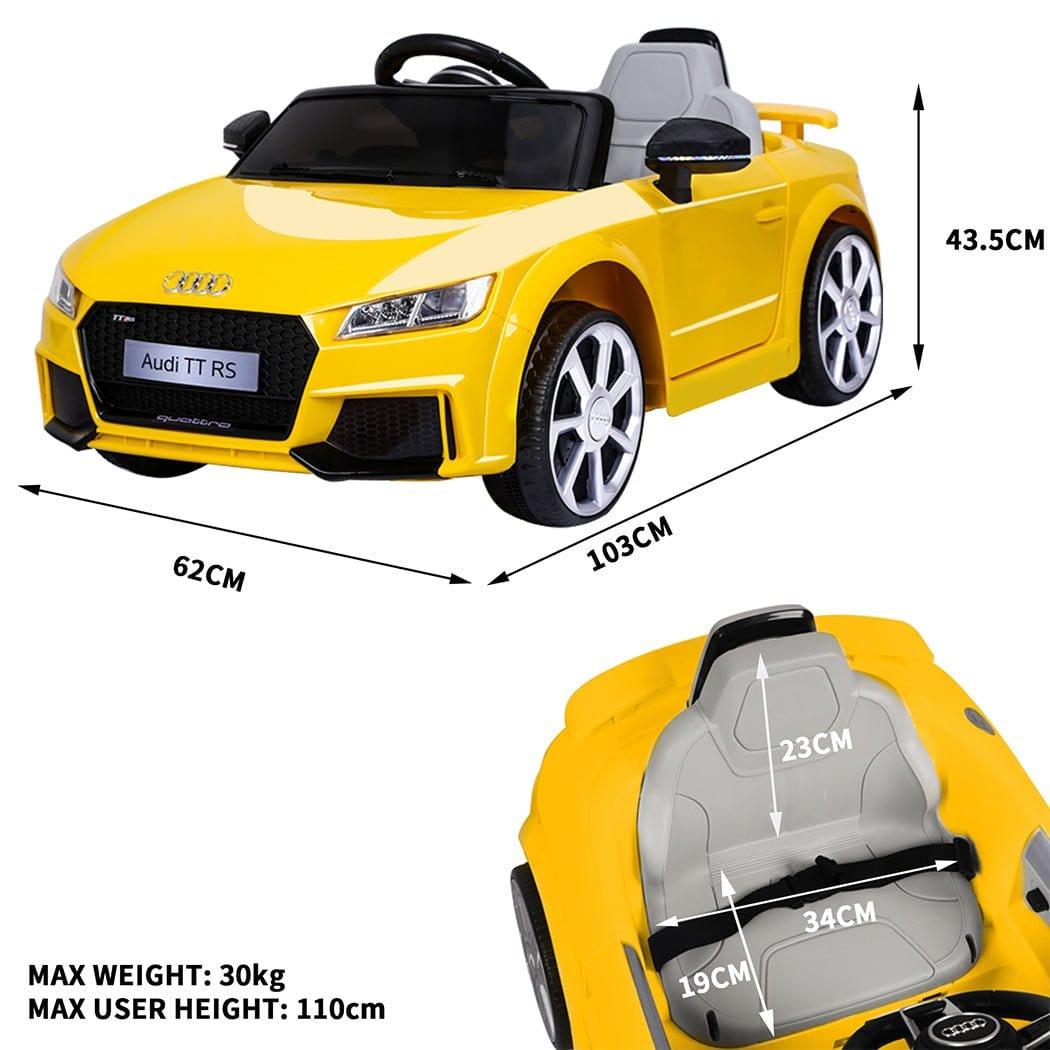 BoPeep Ride On Car Audi Ride-On Car with Remote Control and Electric Motor-Yellow 12V