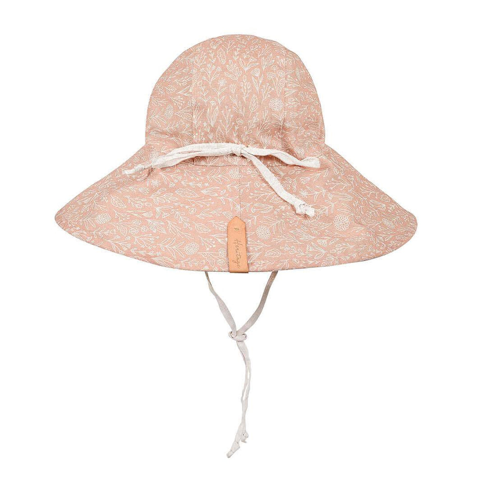 Bedhead Hats S Bedhead Girls Wide- Brimmed Sun Bonnet Hat- Freya/Flax