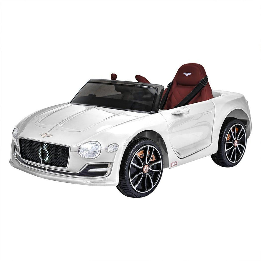 BoPeep Ride On Car Bentley Ride-On Car with Remote Control and Electric Motor-White 12V