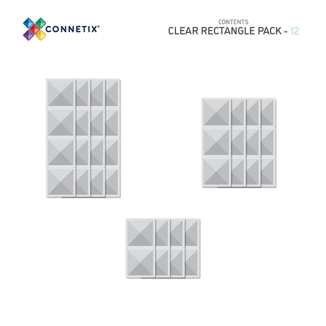 Connetix Tiles Connetix Tiles Clear Rectangle Pack 12 pc