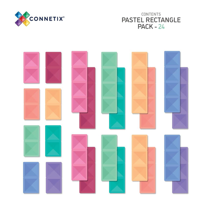 Connetix Tiles Connetix Tiles Pastel Rectangle Pack 24 pc