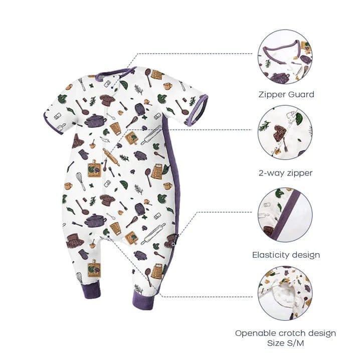 Domiamia Sleeping Suits Domiamia Bamboo Short Sleeve Sleep Sack with Feet - 0.6 Tog