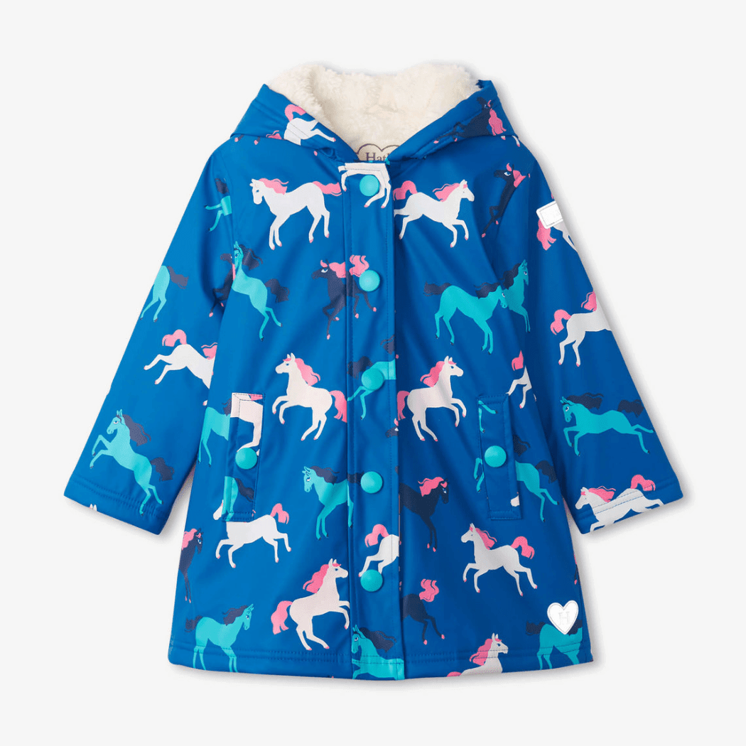 Hatley Giacca Impermeabile Bambine Splash Jacket: Rossa Con Fodera In Pile, Senza PVC