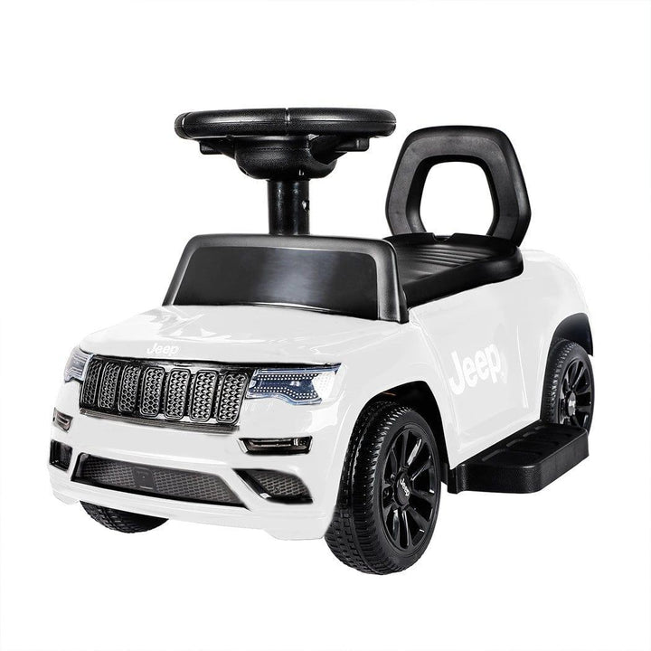 Traderight Group Ride On Car White Licensed Baby Ride On Car 6V Electric Motor Push Walker-Jeep