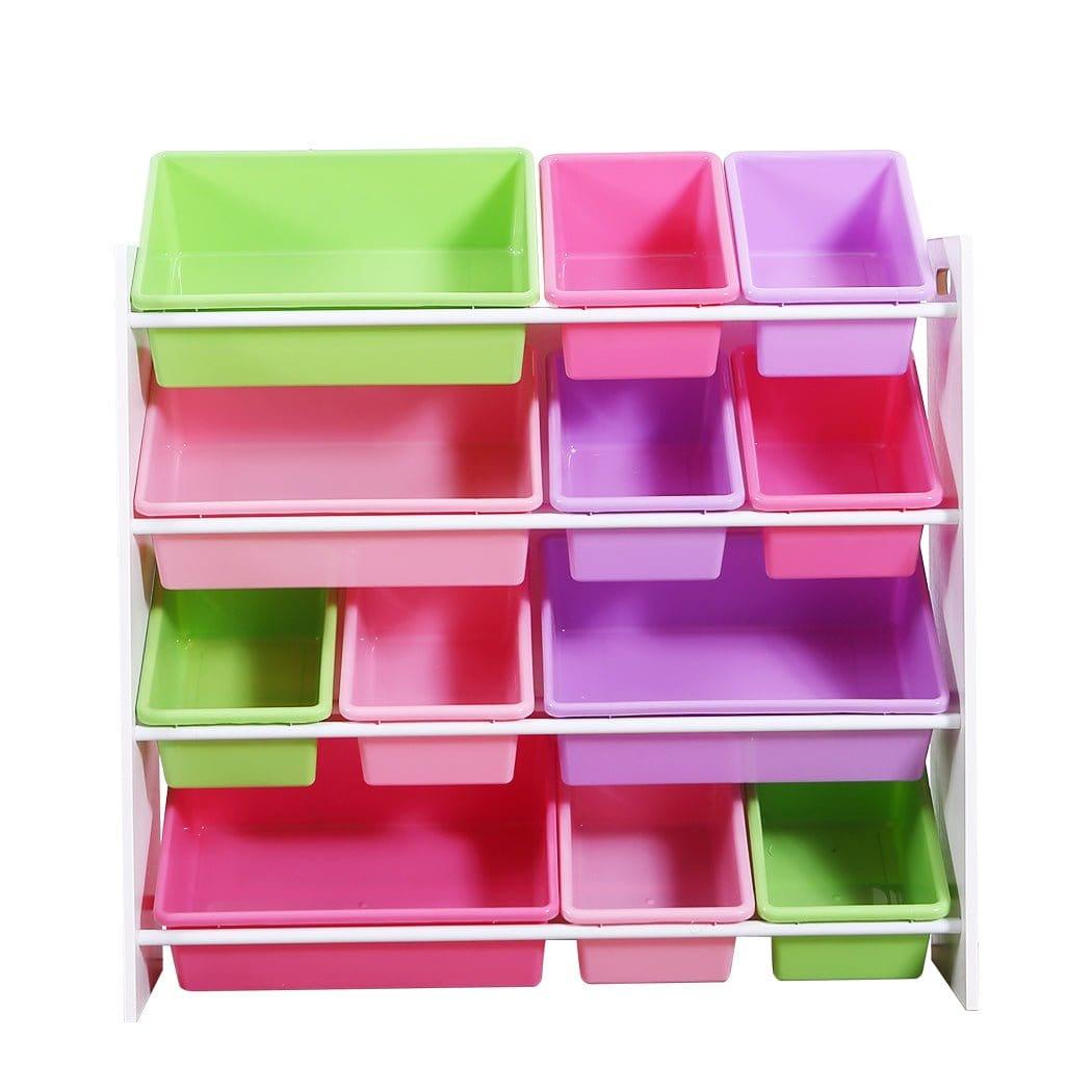 Levede Kids Toy Box Pastel Kids 12 Bin Display Shelf & Toy Box