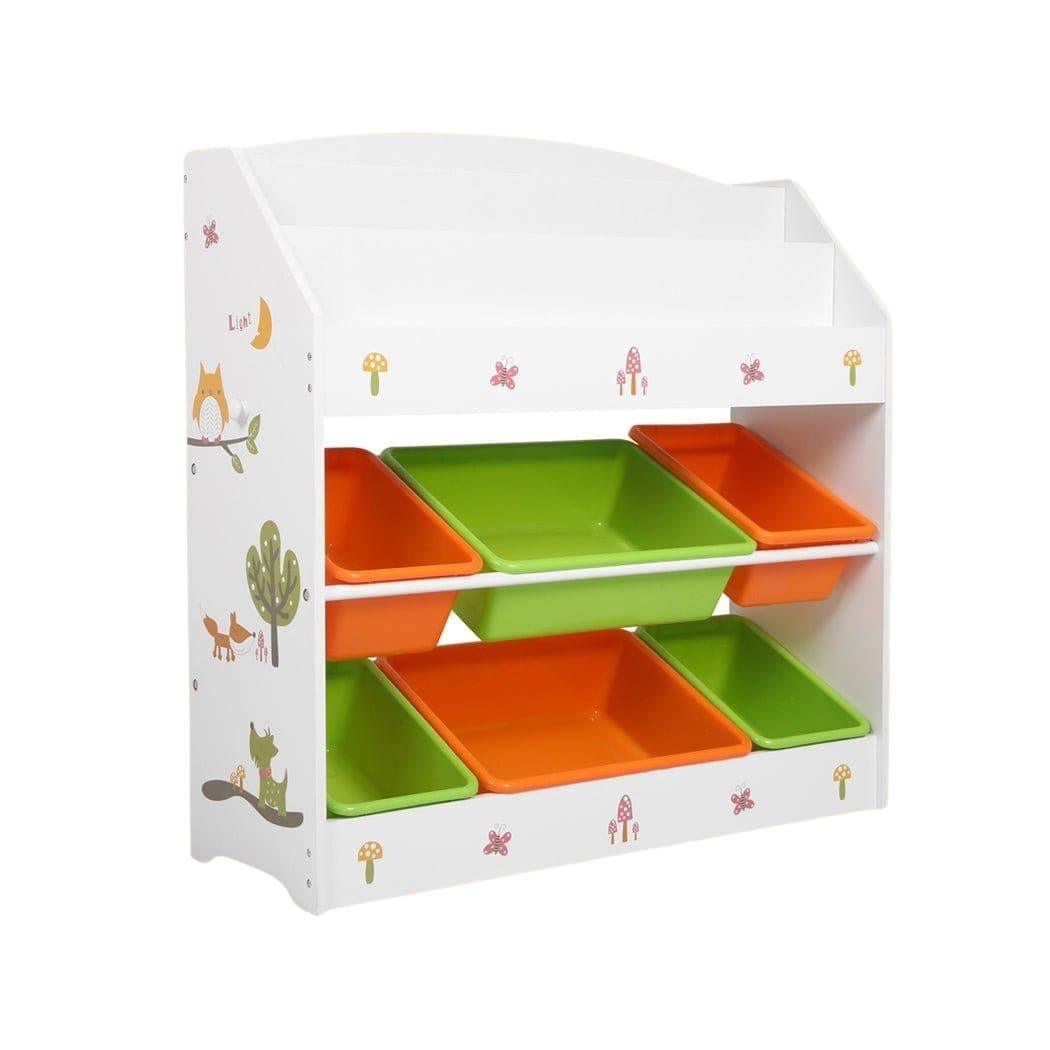 Levede Kids Toy Shelf Kids 6-Bin Toy Box & Bookshelf Organizer