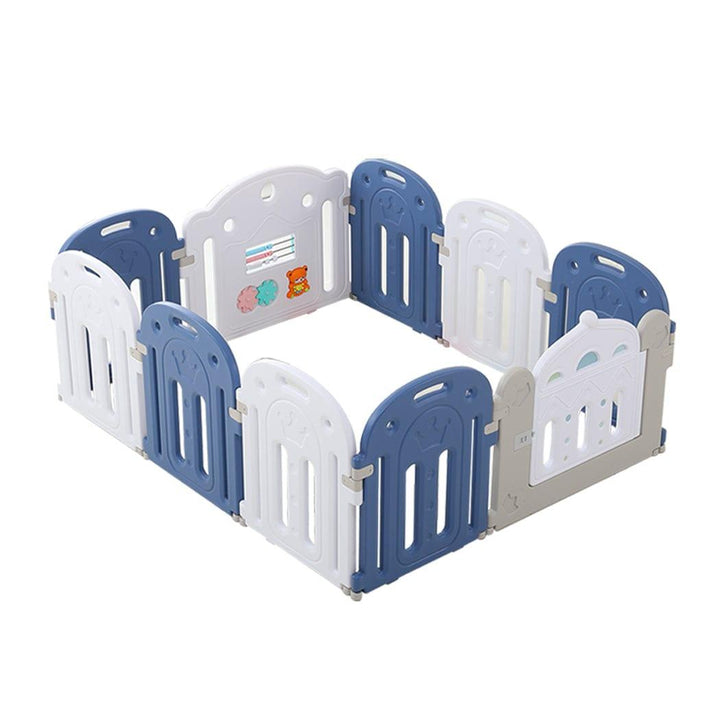 BoPeep Playpen BoPeep Kids Baby Playpen Safety Gate Toddler Fence 10 Panel with Music Toy Blue