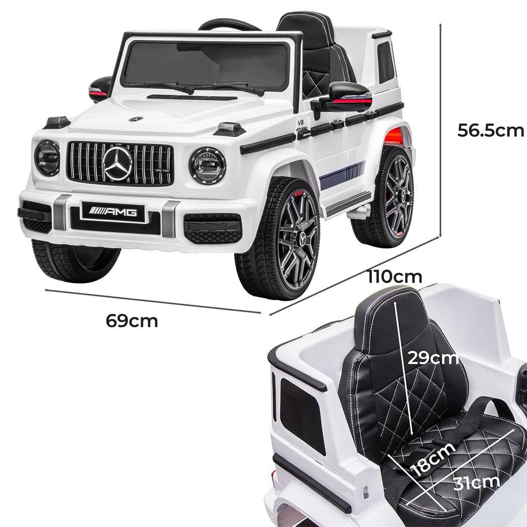 BoPeep Ride On Car Mercedes-Benz AMG G63 Ride-On Car with Remote Control-White 12V