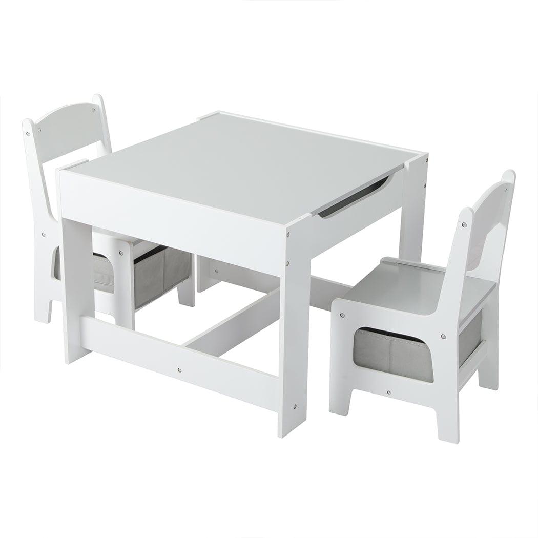 BoPeep Kids Table & Chair Set White BoPeep Kids Play Table & Chair Set with Storage