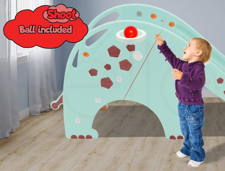BoPeep Slide Kids Slide 160cm Extra Long Basketball Hoop Activity Center Toddlers Play Green