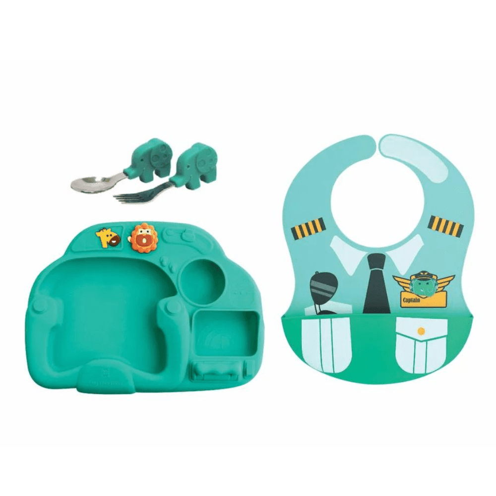 Marcus&Marcus Ollie Green Marcus & Marcus - Creative Plate Toddler Mealtime Set