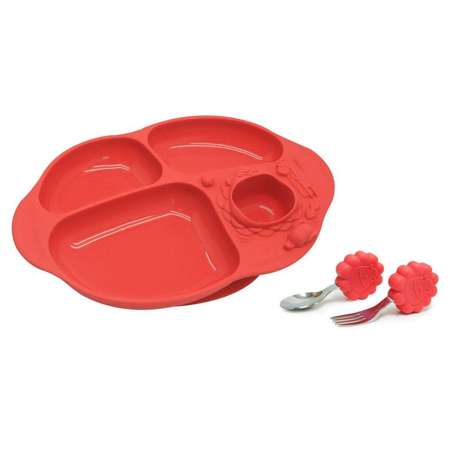 Marcus&Marcus Marcus the Lion- Red Marcus & Marcus - Toddler Silicone Yummy Suction Dinning Gift Set