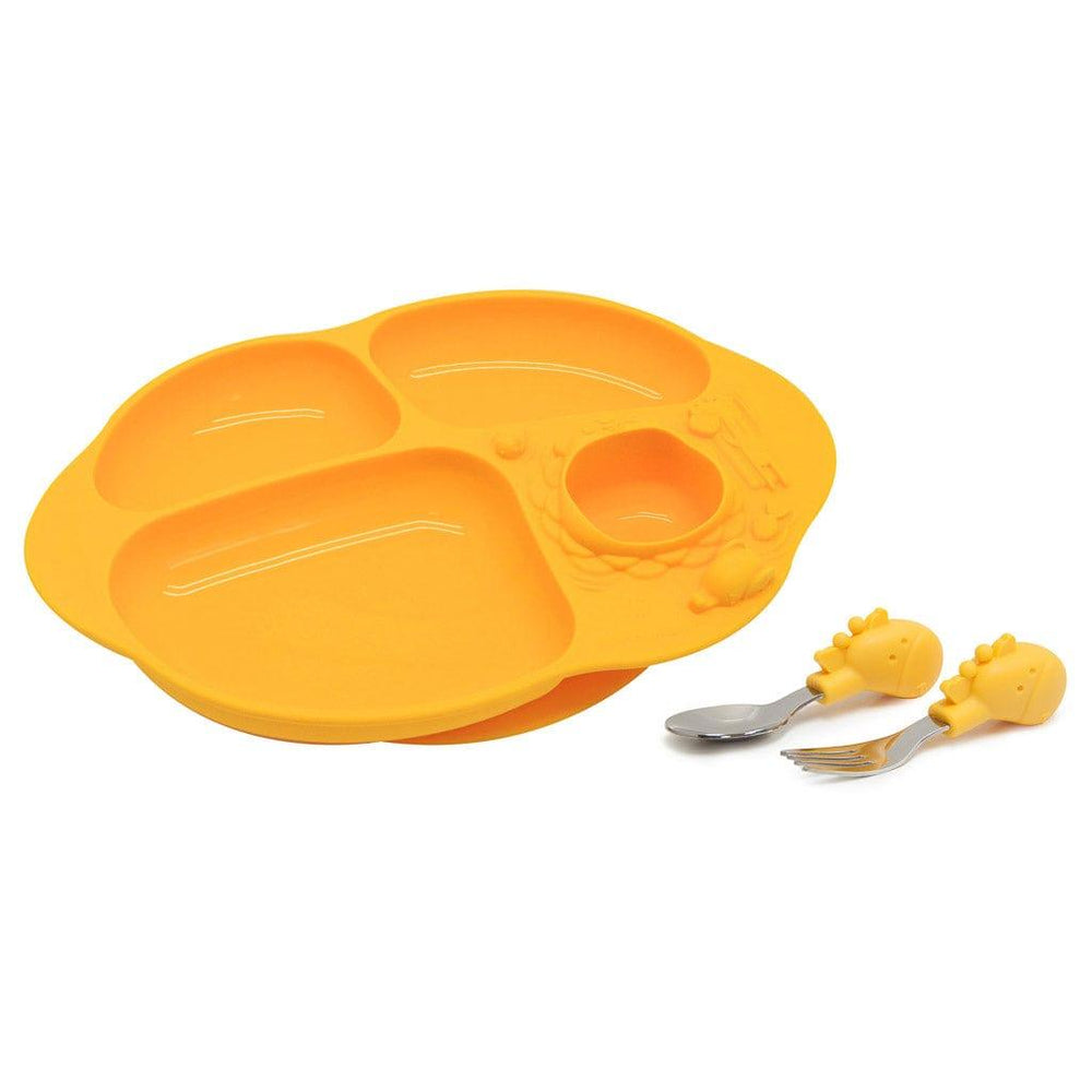 Marcus&Marcus Lola the Giraffe-Yellow Marcus & Marcus - Toddler Silicone Yummy Suction Dinning Gift Set