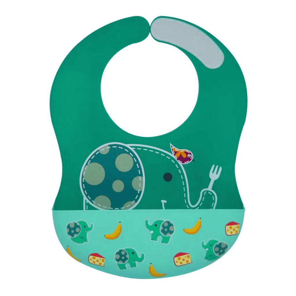Marcus&Marcus Ollie the Elephant green Marcus & Marcus -Wide Coverage Silicone Bib