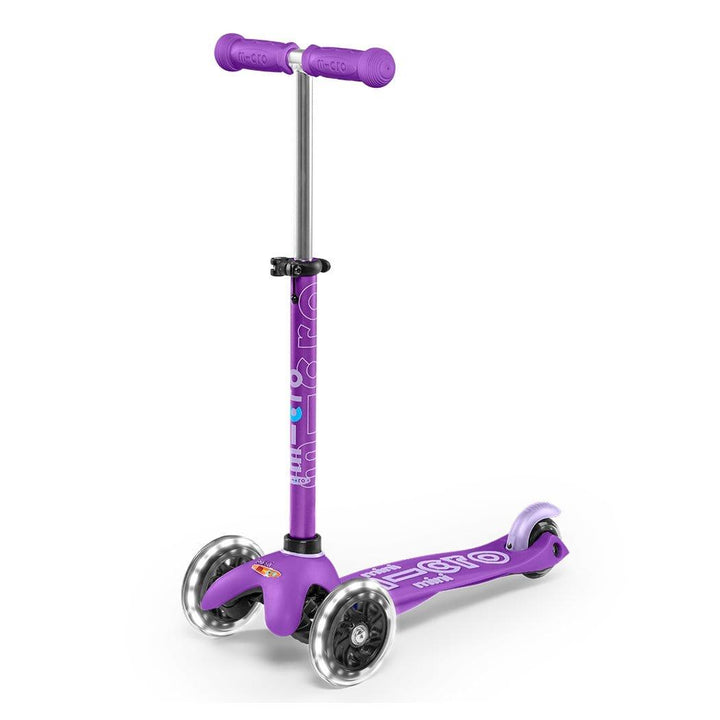 Micro Purple Micro Scooter | Mini Deluxe 3 Wheel Scooter LED | for 2-5 years