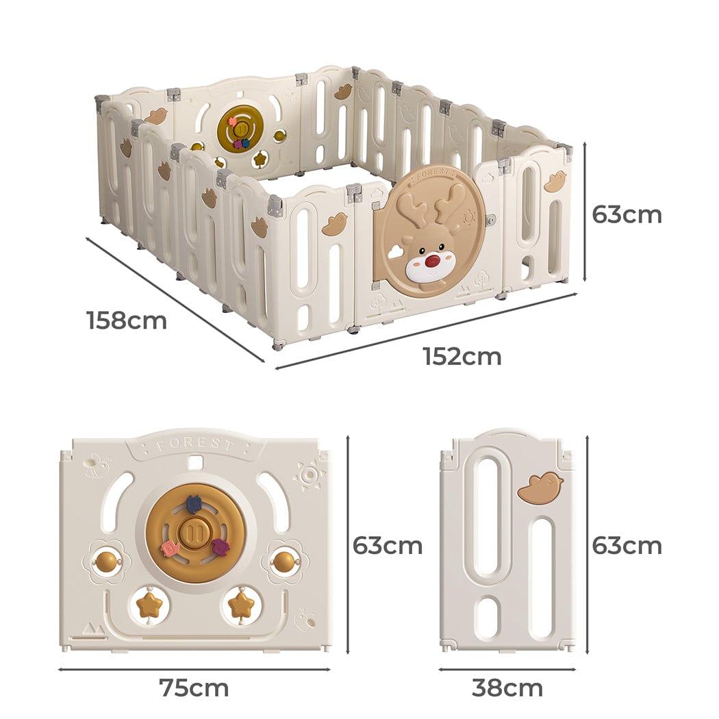 BoPeep Playpen 14 Panels （158×152cm） Moose Baby Safety Playpen Foldable Interactive