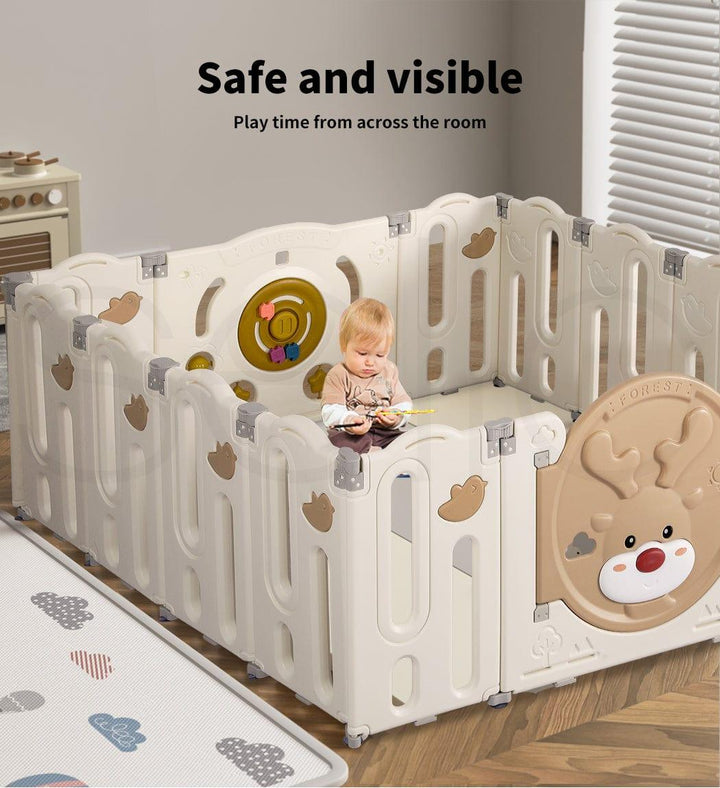 BoPeep Playpen Moose Baby Safety Playpen Foldable Interactive