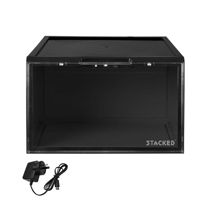 Stacked Storage Black / 1Pcs Stacked LED Voice-Activated Display & Storage Boxes
