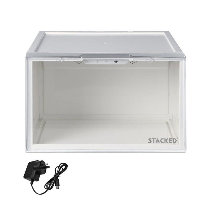 Stacked Shoe Box White / 1Pcs Stacked LED Voice-Activated Display & Storage Boxes