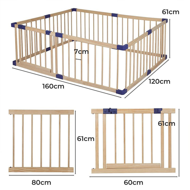 BoPeep Playpen BoPeep Kids Playpen Wooden Baby Safety Gate Fence Child Play Game Toy Security M