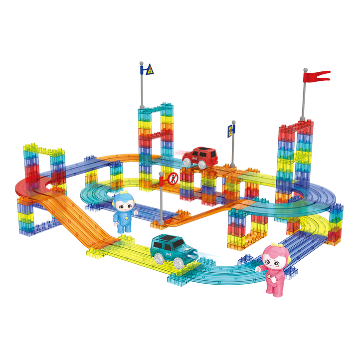 Kids Magnetic Tiles Blocks Railcar Building Educational Toys Children Gift Play