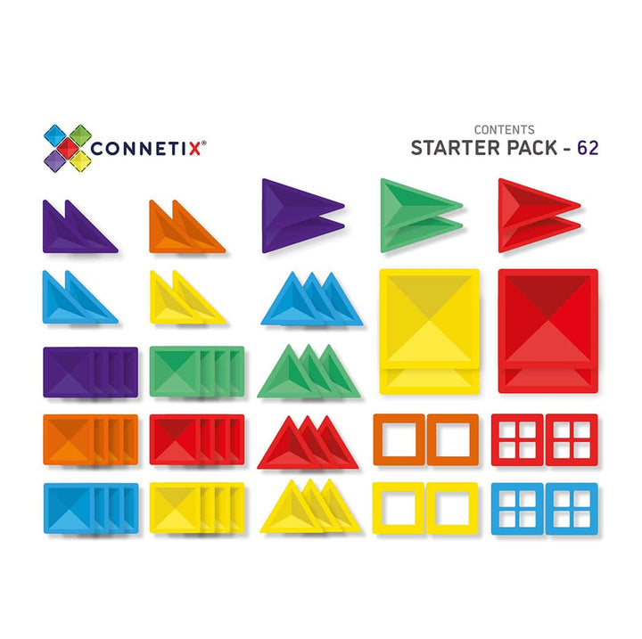 Connetix Tiles Connetix 62 Piece Starter Pack| Rainbow Colour