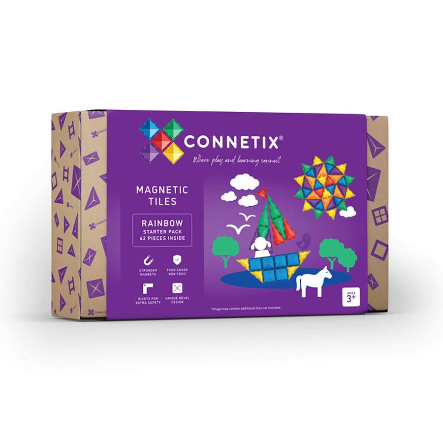Connetix Tiles Connetix| Rainbow Colour|62 Piece Starter Pack