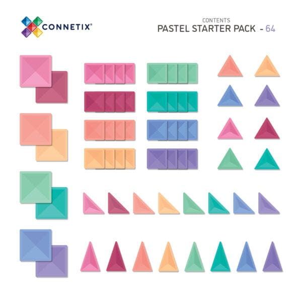 Connetix Tiles Connetix Tiles Pastel Starter Pack 64 pc