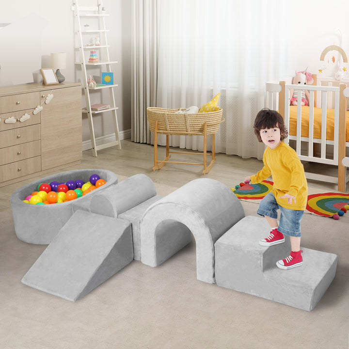 Bopeep Kids Foam Blocks Play Set Pit Climb Crawl Slide Soft Toddlers Toys Indoor