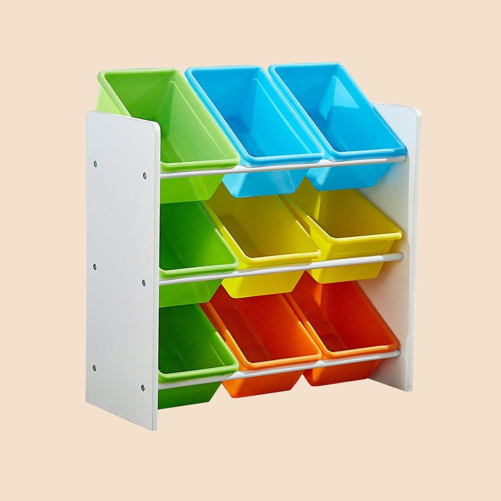 Levede Toy Box 9-Bin Kids Toy Storage & Bookshelf Organizer
