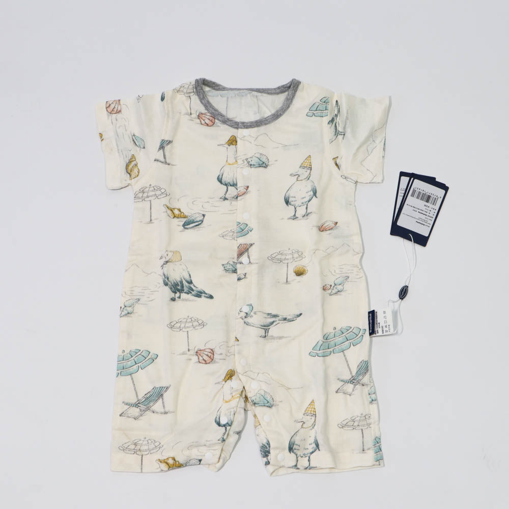 Domia Silky Bamboo Short Sleeve Baby Romper Bird Beach M