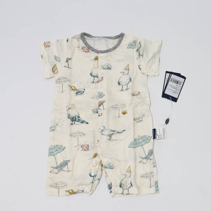 Domia Silky Bamboo Short Sleeve Baby Romper Bird Beach M