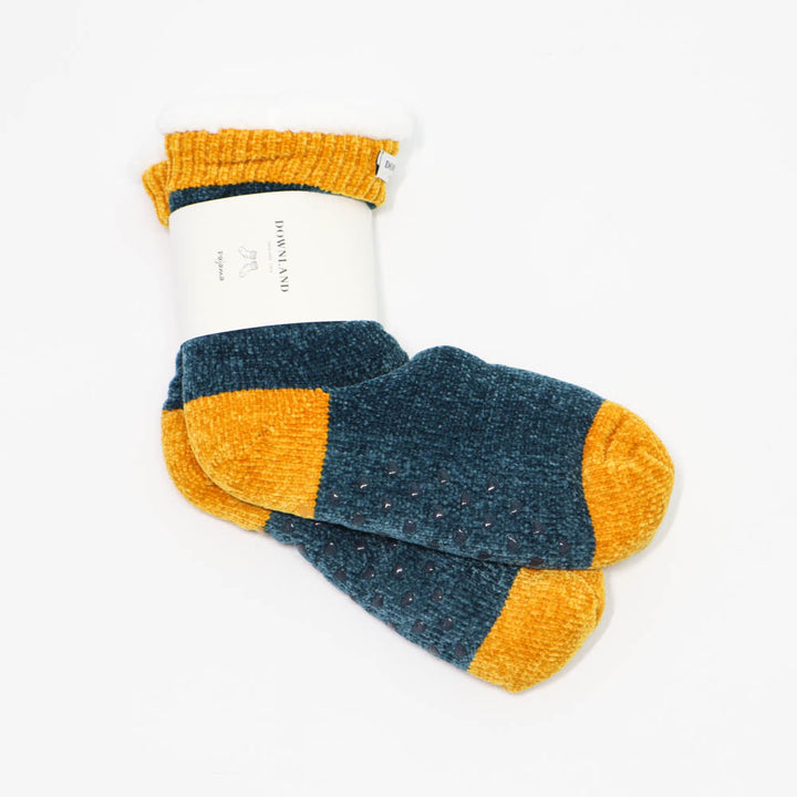 Downland Warm Socks Green Blue/Yellow