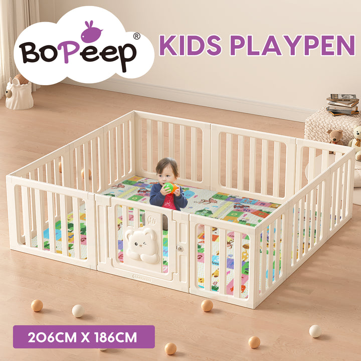 Bopeep Kids Playpen Baby Safety Gate With Lock Toddler Play Game Toy