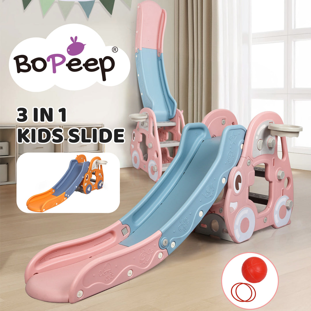 Bopeep Kid Slide Set Basketball Hoop Indoor Outdoor Playground Activity Center