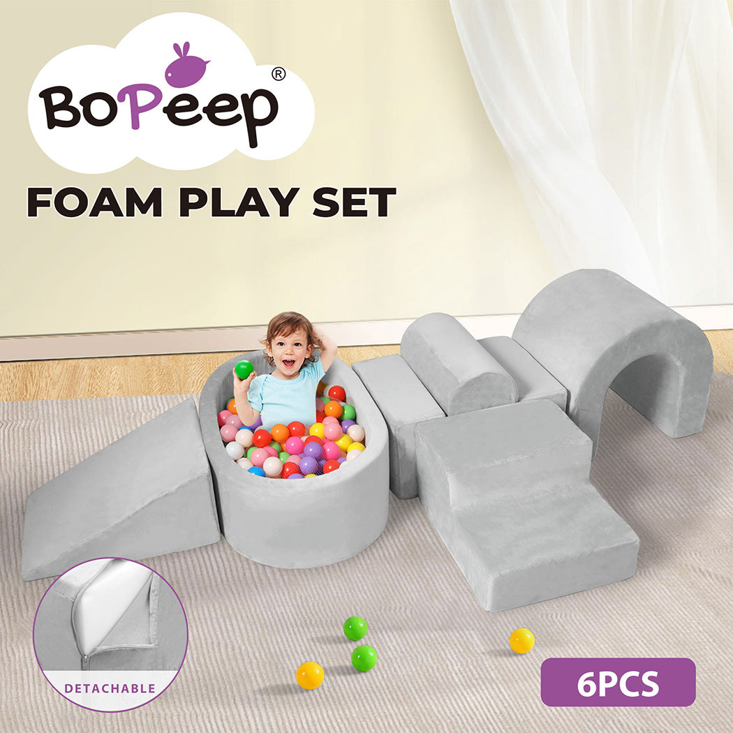 Bopeep Kids Foam Blocks Play Set Pit Climb Crawl Slide Soft Toddlers Toys Indoor