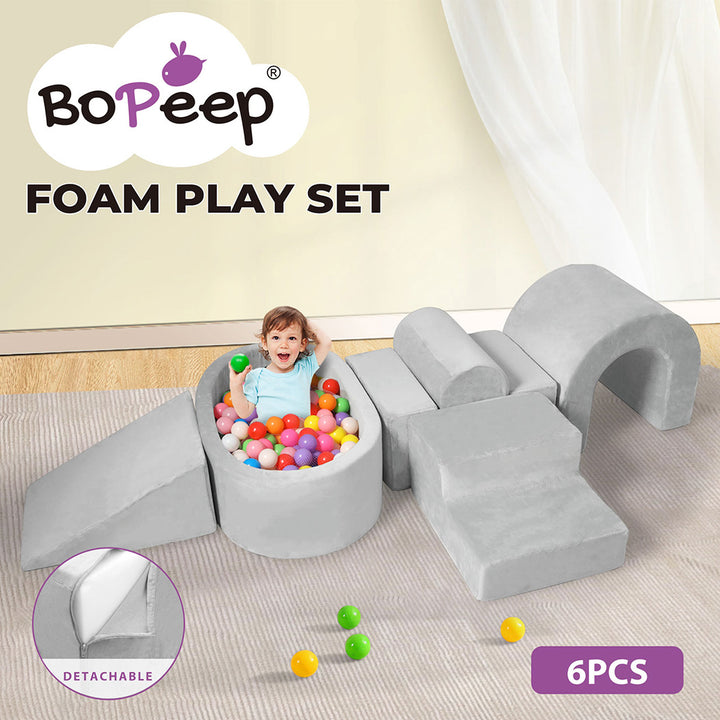 Bopeep Kids Foam Blocks Play Set Pit Climb Crawl Slide Soft Toddlers Toys Indoor