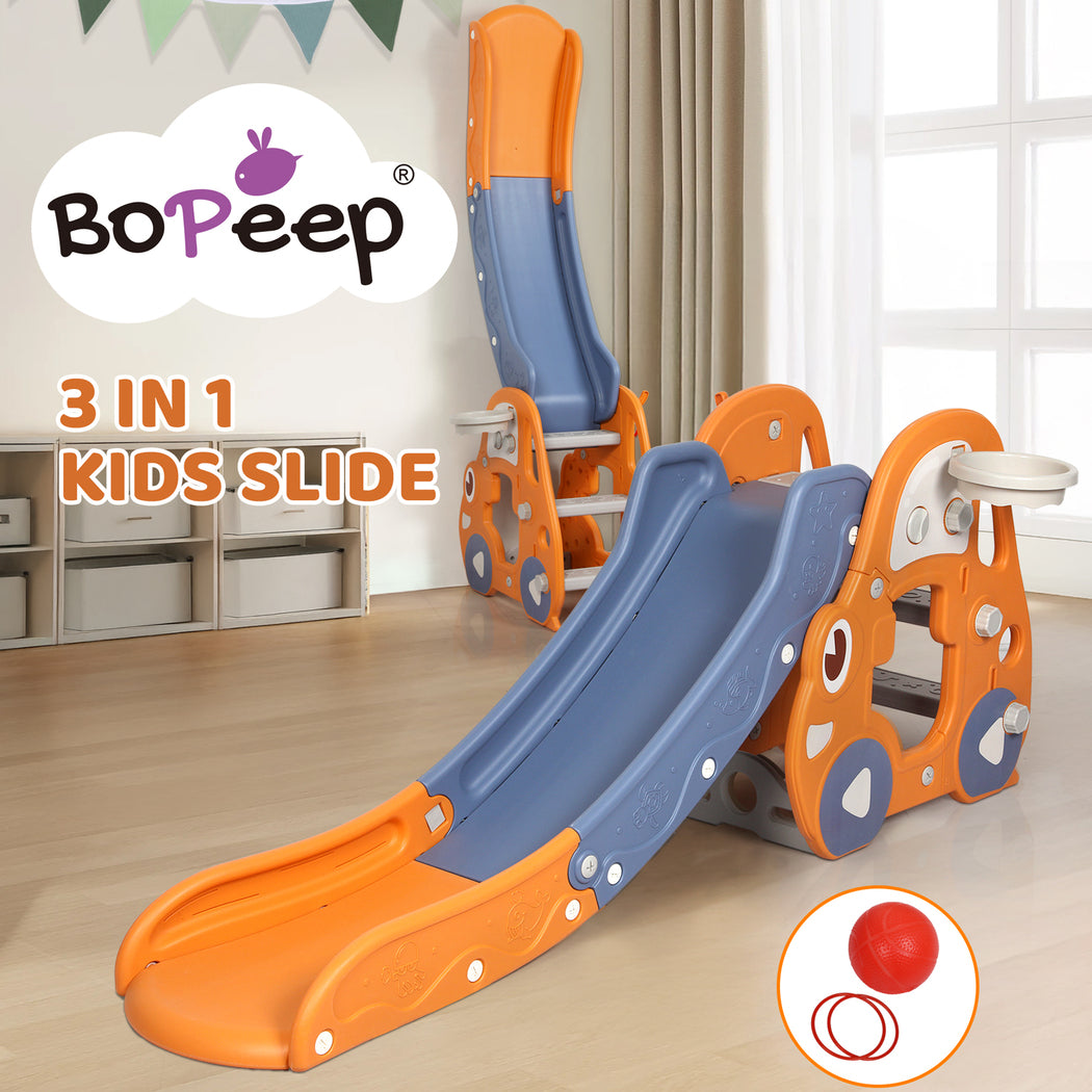 Bopeep Kid Slide Set Basketball Hoop Indoor Outdoor Playground Activity Center