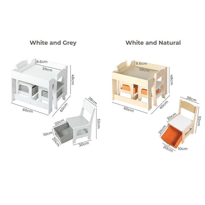 Kids Table Chairs Set Chalkboard Activity Play Desk Wooden Study Tables