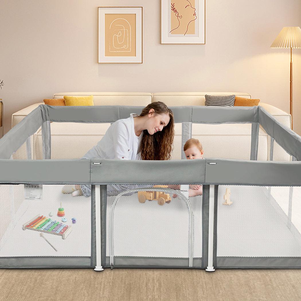 Kids Playpen Pop-up Foldable Baby Safety Mesh Fence Toddler Play
