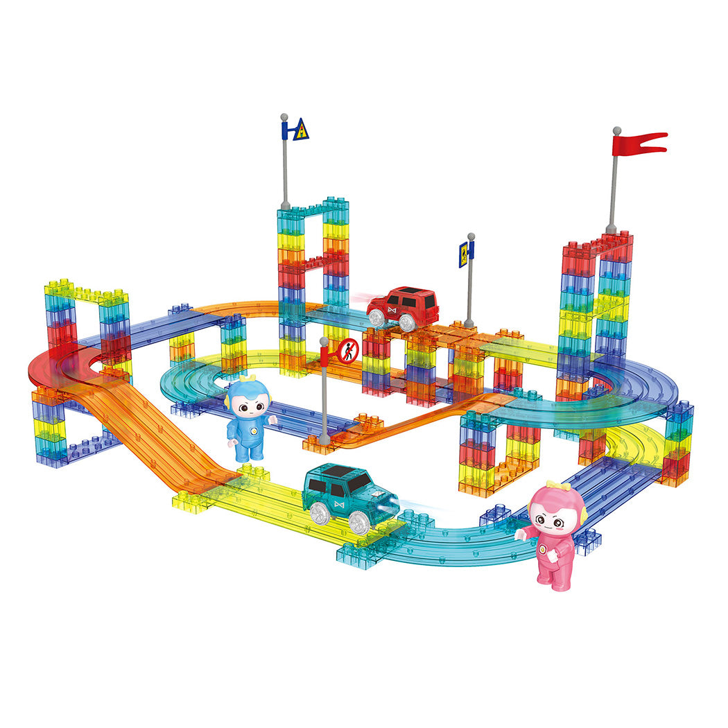 Kids Magnetic Tiles Blocks Railcar Building Educational Toys Children Gift Play