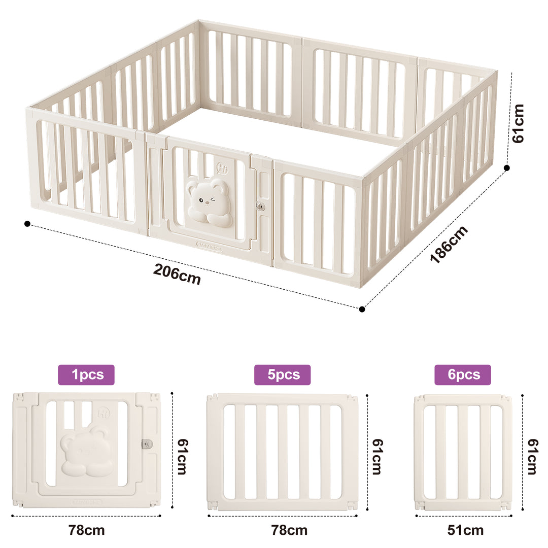 Bopeep Kids Playpen Baby Safety Gate With Lock Toddler Play Game Toy