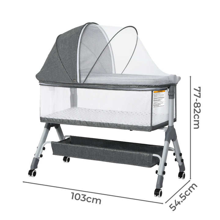 Baby Cot Bed Crib Newborn Co-Sleeper Bassinet Safety Adjustable Bedside