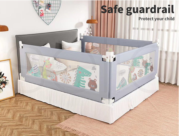 Kids Bed Rail Guard Set Adjustable Folding Safety Queen