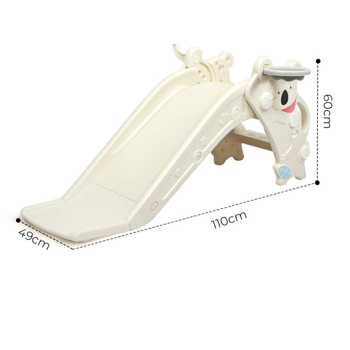Kids Slide Toddler Climber with Hoop Ring Toss for Indoor Outdoor White