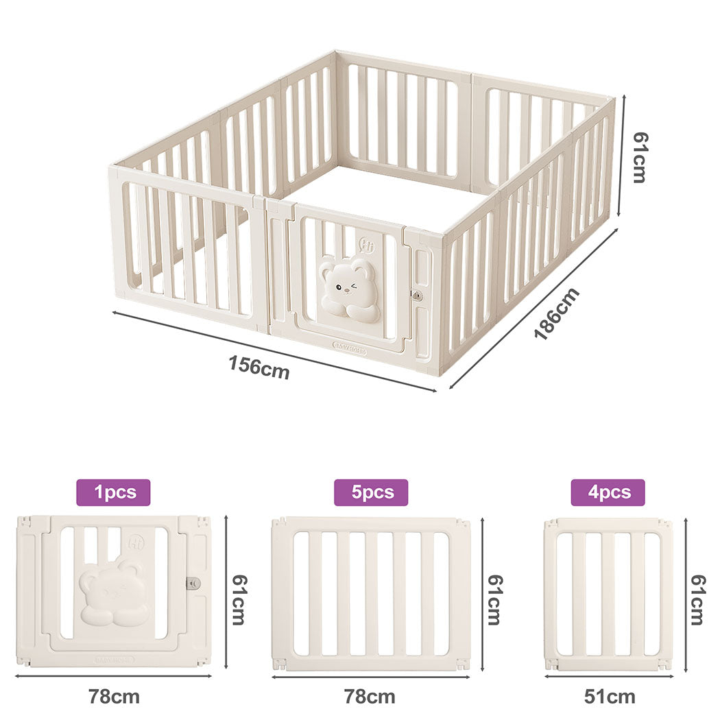 Bopeep Kids Playpen Baby Safety Gate With Lock Toddler Play Game Toy