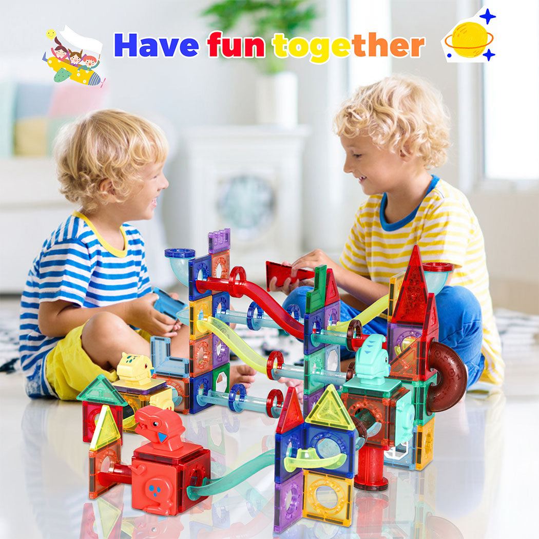 Kids Magnetic Tiles Blocks Dinosaur Building Educational Toys Children Gift Play