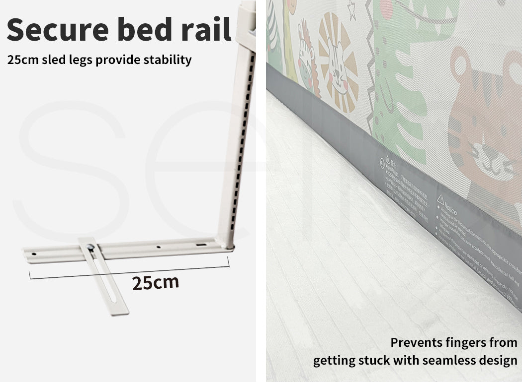 Kids Bed Rail Guard Set Adjustable Folding Safety Queen